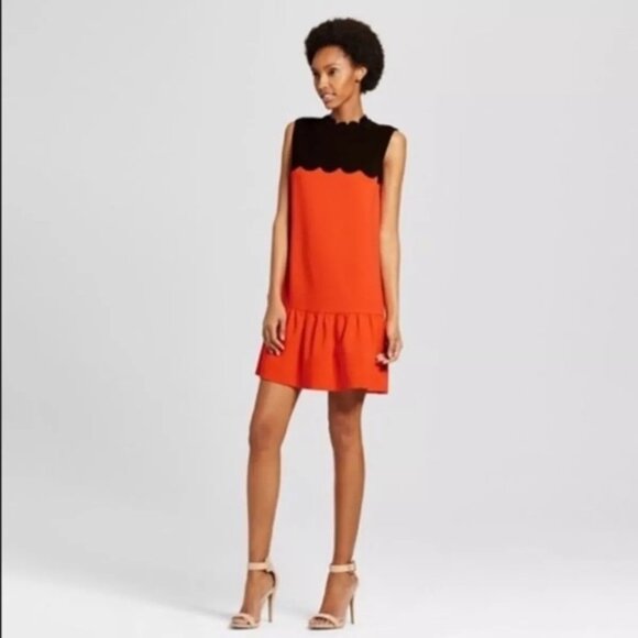 Color Block Scalloped Drop Waist Dress Victoria Beckham for Target - Picture 1 of 4